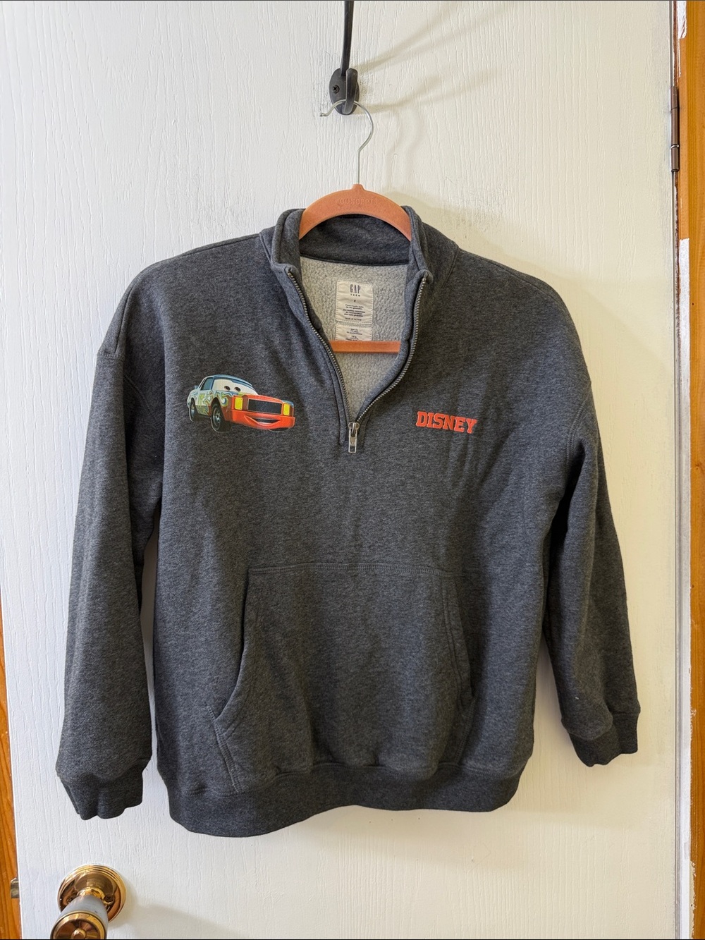 Gap Teen Disney Pixar Cars Tow Mater Quarter Zip Sweatshirt Kids 8